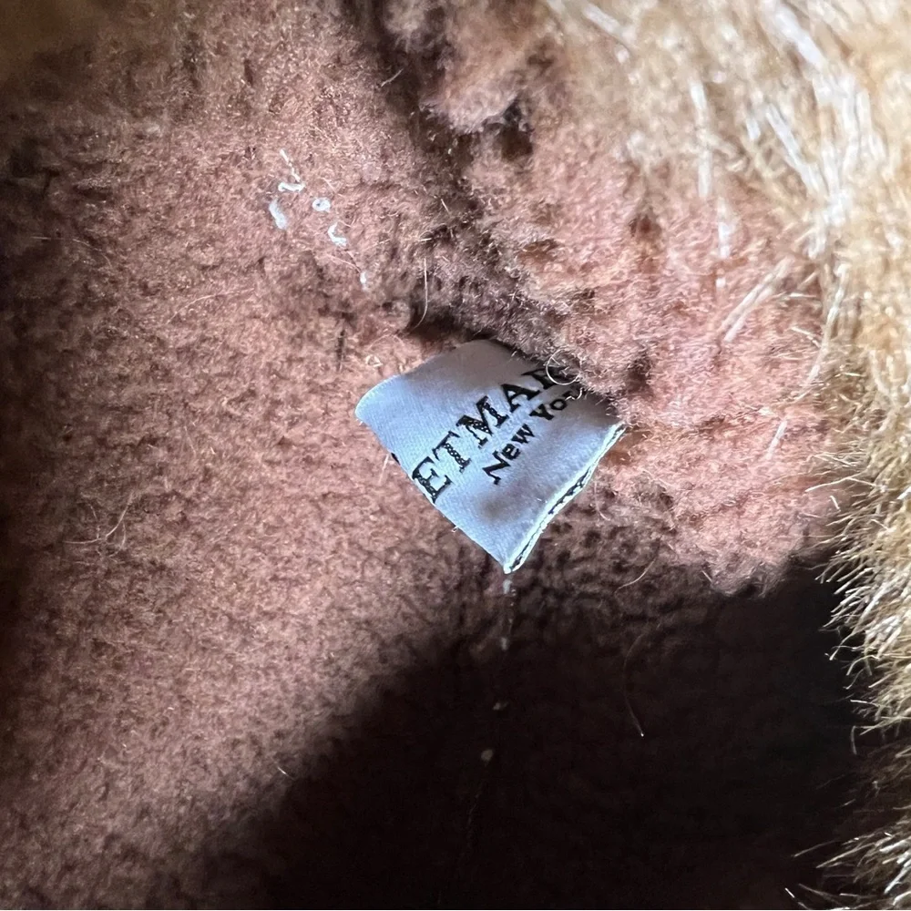 Betmar New York Women’s Faux Suede Tan Hat with Faux Fur Trim Size: O/S